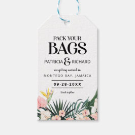 Ziel tropische Hochzeit speichern das Datum Geschenkanhänger