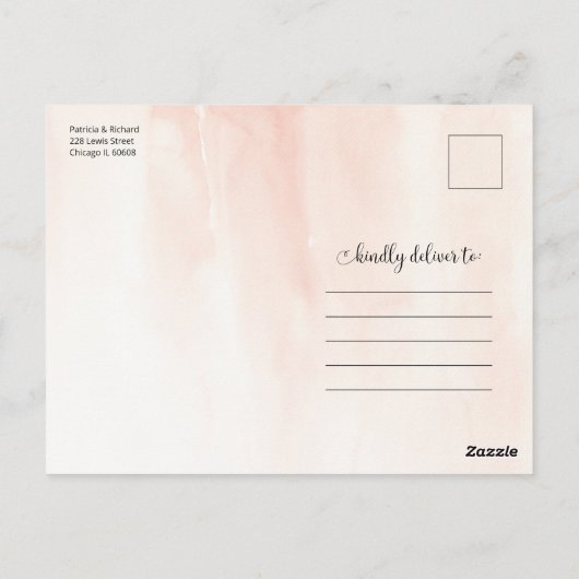 Ziel tropische Hochzeit speichern das Datum Postkarte (Rückseite)