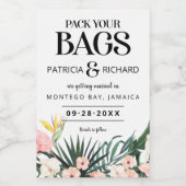 Ziel tropische Hochzeit speichern das Datum Weinetikett (Einzelnes Label)