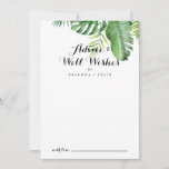 Ziel tropische Vegetation Hochzeitsgut wünscht Hinweiskarte<br><div class="desc">Dieses Ziel tropischen Grün Hochzeit auch Wünsche Ratschlag Karte ist ideal für eine einfache Hochzeit. Das Design besteht aus handbemalten Aquarellpalmen und Blätter aus Bananen, die in hübschen Bouquets angeordnet sind. Diese Karten sind ideal für Hochzeiten, Brautparty, Babydusche, Graduiertenfest u.v.m. Personalisieren Sie die Karten mit den Namen der Braut und...</div>