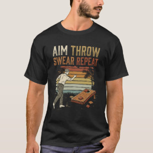 Ziel Werfen Fluchen Wiederholen Vintage Bohnenbeut T-Shirt