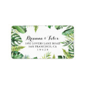 Zieladresse für tropische grüne Hochzeit RSVP Adre Adressaufkleber (Vorne)