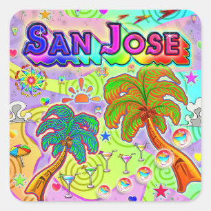 Zielaufkleber für San José Quadratischer Aufkleber
