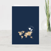 Zielausweis Weltkarte Moderne Babydusche Einladung (Rückseite)