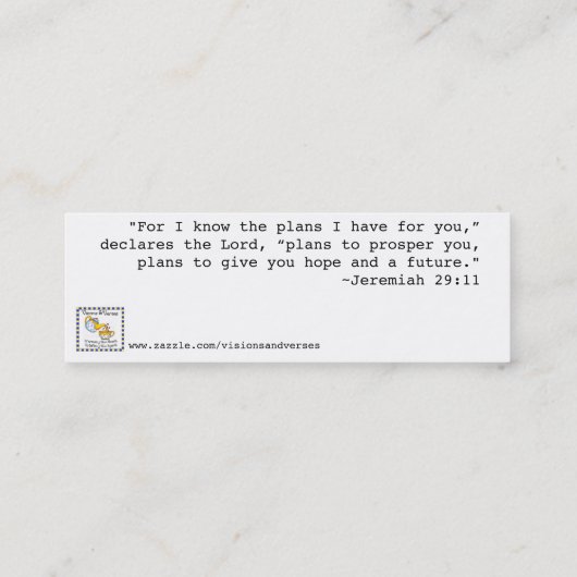 Zielbuchmarke (Set von 20) Mini Visitenkarte (Rückseite)