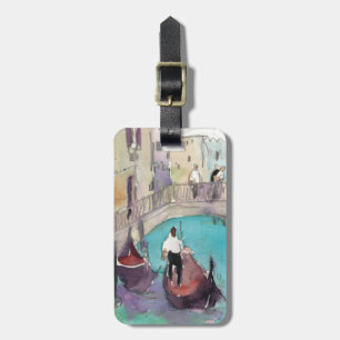 Ziele Aquarell Venedig Gondelfahrt Gepäckanhänger