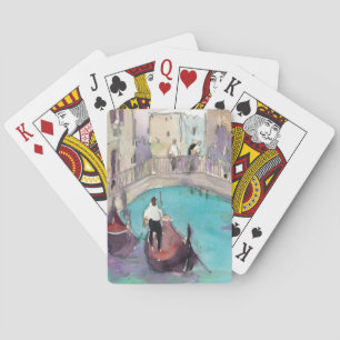 Ziele Aquarell Venedig Gondelfahrt Spielkarten