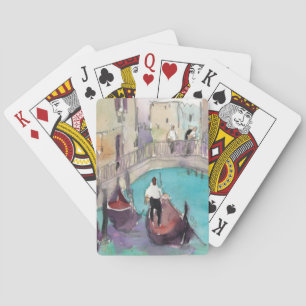 Ziele Aquarell Venedig Gondelfahrt Spielkarten