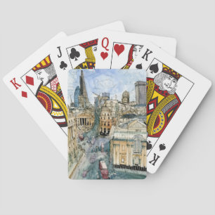 Ziele Aquarell Vintage London Straße Spielkarten