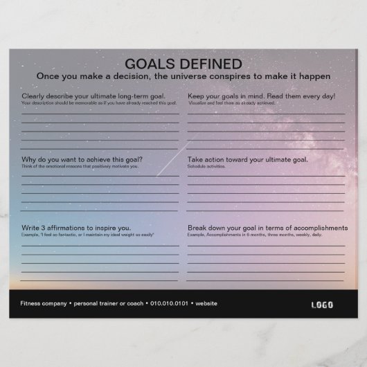 Ziele - Arbeitsblatt (Vorderseite)