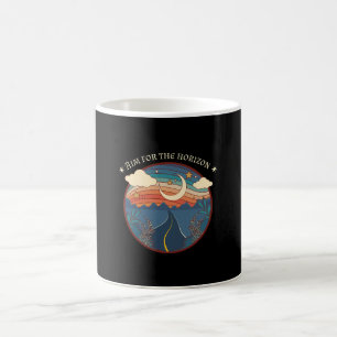 Ziele auf den Horizont Reise Natur Roadtrip Kaffeetasse