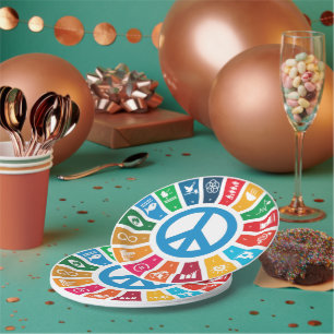 Ziele für nachhaltigen Frieden Eco-Friendly Party Pappteller