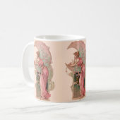 ZIELE/LADY DES MONDES, BLUME IN PINK KAFFEETASSE (Vorderseite Links)