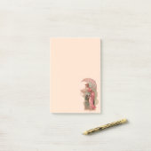 ZIELE/LADY DES MONDES MIT BLUME IN PINK POST-IT KLEBEZETTEL (Auf Schreibtisch)