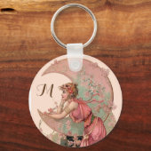 ZIELE/LADY OF THE MOON,BLUME IM PINKMONOGRAM SCHLÜSSELANHÄNGER (Rückseite)