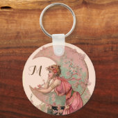 ZIELE/LADY OF THE MOON,BLUME IM PINKMONOGRAM SCHLÜSSELANHÄNGER (Vorderseite)