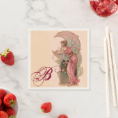 ZIELE/LADY OF THE MOON, BLUME IN PINK MONOGRAM SERVIETTE (Beispiel)