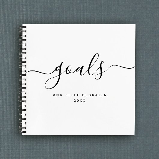 Ziele: Moderne Kalligrafie Minimale Typografie-Ide Notizblock