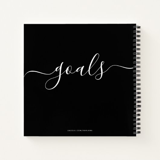 Ziele: Moderne Kalligrafie Minimaler Typografie-Ch Notizblock (Rückseite)