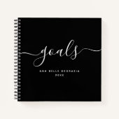 Ziele: Moderne Kalligrafie Minimaler Typografie-Ch Notizblock (Vorderseite)