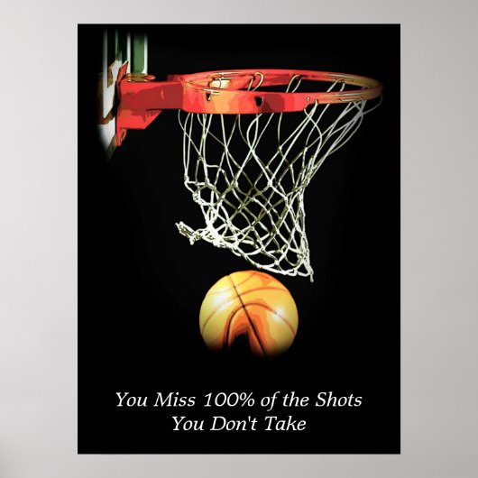 Ziele Motivierend Zitat Basketball Poster (Vorne)