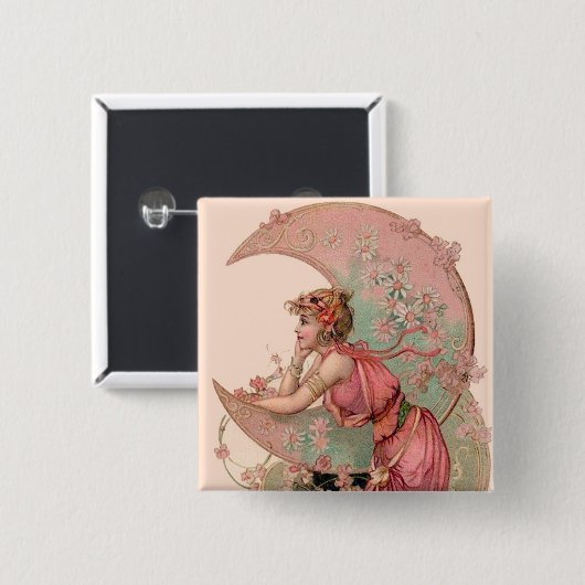 ZIELE/MUNDLADY MIT BLUME IN PINK BUTTON (Vorne & Hinten)