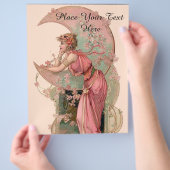 ZIELE/MUNDLADY MIT BLUME IN PINK FLYER (Hand)