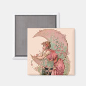 ZIELE/MUNDLADY MIT BLUME IN PINK MAGNET (Vorderseite/Rückseite)