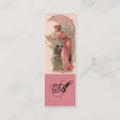 ZIELE/MUNDLADY MIT BLUME IN PINK MINI VISITENKARTE (Rückseite)