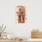 ZIELE/MUNDLADY MIT BLUME IN PINK POSTER (Küche)