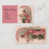 ZIELE/MUNDLADY MIT BLUME IN PINK VISITENKARTE (Vorne/Hinten)