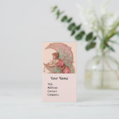 ZIELE/MUNDLADY MIT BLUME IN PINK VISITENKARTE (Stehend Vorderseite)