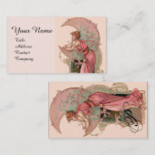 ZIELE/MUNDLADY MIT BLUME IN PINK VISITENKARTE (Vorne/Hinten)