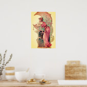 ZIELE/MUNDLADY MIT BLUME rosa Gelb Poster (Küche)