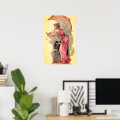 ZIELE/MUNDLADY MIT BLUME rosa Gelb Poster (Heimbüro)
