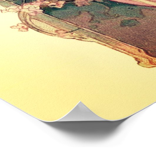 ZIELE/MUNDLADY MIT BLUME rosa Gelb Poster (Ecke)