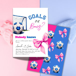 Ziele oder Bögen Blauer oder rosa Fußball-Genderda Einladung