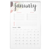 Ziele und Gewinne Pastell Abstrakt Kalender (Jan 2026)