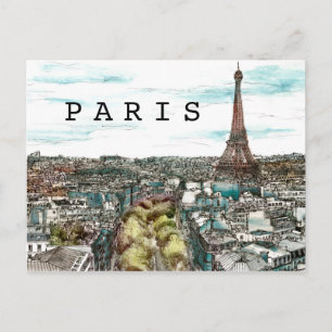 Ziele Vintage Eiffelturm in Paris Ansicht Postkarte