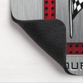 Zielflagge; gebürsteter Aluminiumblick Mousepad (Ecke)