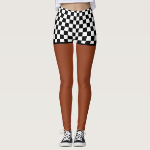 Zielflagge-Kurzschlüsse - mittlerer Ton Leggings