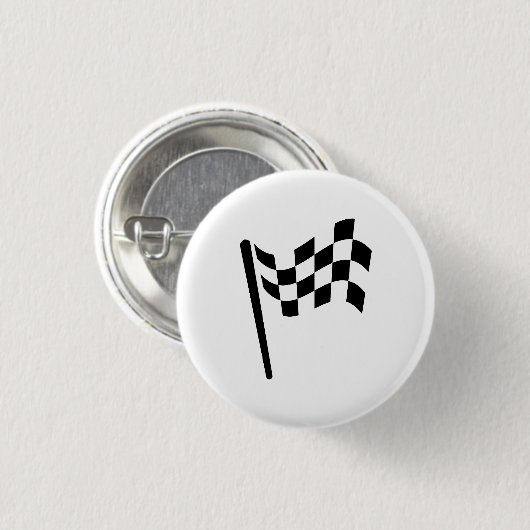Zielflagge-Piktogramm-Knopf Button (Vorne & Hinten)