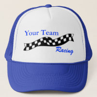 Zielflagge-Sturzflug-Rennen-Team-Hut