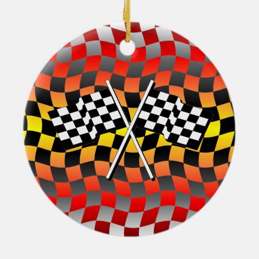 Zielflaggen Keramik Ornament (Hinten)