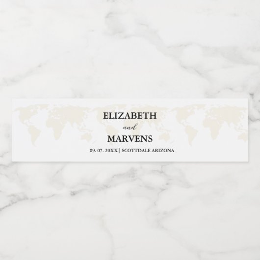 Zielflughafen Wasserflaschenetikett (Einzelnes Label)