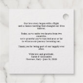 Zielhochzeit Flugzeug Herz Geschenkanhänger (Rückseite)