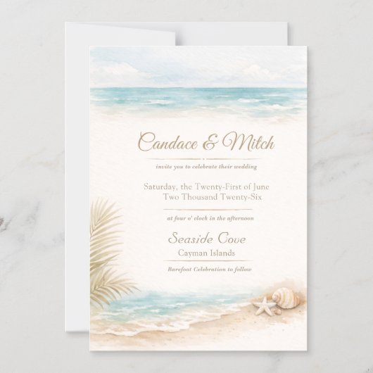 Zielhochzeit Magnet Strand Thema (Vorderseite)