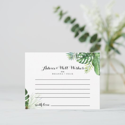 Zielkarte für tropische Vegetation Hochzeitsberatu Postkarte (Stehend Vorderseite)