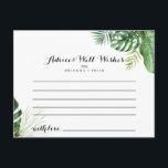 Zielkarte für tropische Vegetation Hochzeitsberatu Postkarte<br><div class="desc">Dieses Ziel tropischen Grün Hochzeitsratgeber ist ideal für eine einfache Hochzeit. Das Design besteht aus handbemalten Aquarellpalmen und Blätter aus Bananen, die in hübschen Bouquets angeordnet sind. Diese Karten sind ideal für Hochzeiten, Brautparty, Babydusche, Graduiertenfest u.v.m. Personalisieren Sie die Karten mit den Namen der Braut und Bräutigam, den Eltern, die...</div>