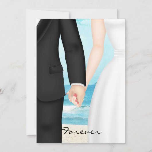 Ziellandhochzeit mit Braut und Boden Einladung (Vorderseite)